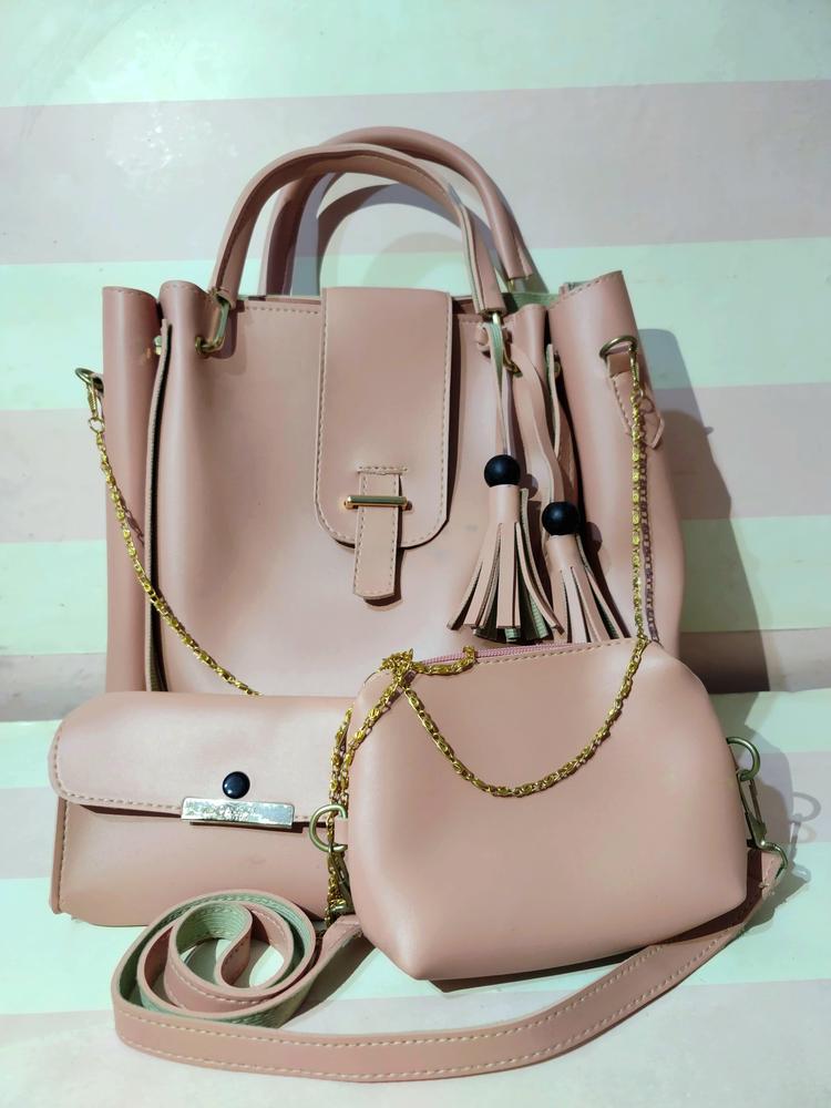 3 Pc Leather Hand Bag 