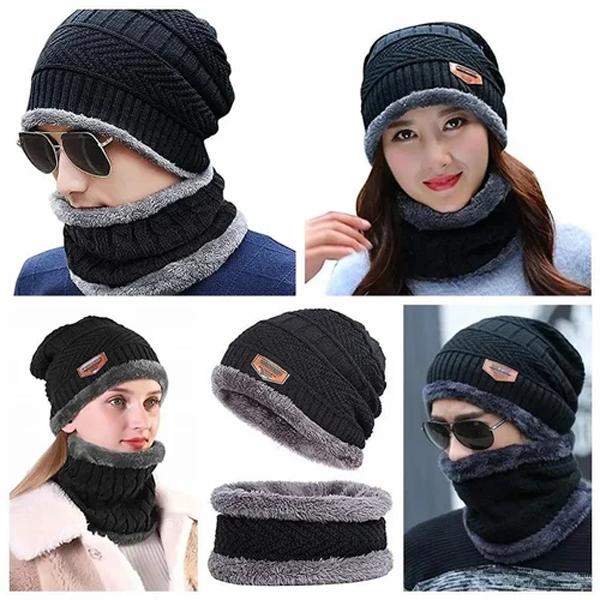 Cozy wool Beanie warmer Set 2 Pc