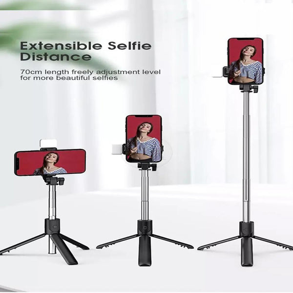 Selfie  Stick with LED Light Mini Tripod Stand