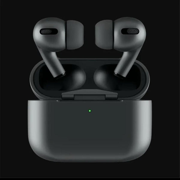 White & black Airpods  